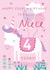 Cute 4th Birthday Card - Unicorn - Niece created by Juniper and Rose Studio