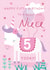 Cute 5th Birthday Card - Unicorn - Niece created by Juniper and Rose Studio