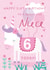 Cute 6th Birthday Card - Unicorn - Niece created by Juniper and Rose Studio