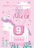 Cute 9th Birthday Card - Unicorn - Niece created by Juniper and Rose Studio