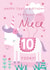 Cute 10th Birthday Card - Unicorn - Niece created by Juniper and Rose Studio