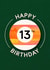 Classic 13th Birthday Card - 13 Pool Ball created by Gemma Pratt
