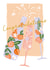 Pretty Floral Congratulations Card - Fruity Prosecco - Peach Orange Cocktail created by SABIVO Design by Sabina