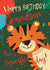 Cute Birthday Card - For Grandson - Tiger created by IC&G