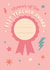Cute Thank You Teacher Card - Fill In Name Rosette Award - Best Teacher created by Postbox Party