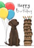 Cute Birthday Card - Chocolate Labrador With Chocolate Cake created by Lucy Driver