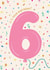 Cute 6th Birthday Card - For Kids - Birthday Balloon created by The Pattern Press