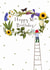 Pretty 80th Birthday Card - Floral Wreath created by Love Lucy Illustration