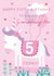 Cute 5th Birthday Card - For Granddaughter - Cartoon Unicorn created by Juniper and Rose Studio