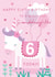 Cute 6th Birthday Card - For Granddaughter - Cartoon Unicorn created by Juniper and Rose Studio