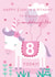 Cute 8th Birthday Card - For Granddaughter - Cartoon Unicorn created by Juniper and Rose Studio
