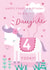 Cute 4th Birthday Card - For Daughter - Cartoon Unicorn created by Juniper and Rose Studio