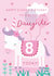 Cute 8th Birthday Card - For Daughter - Cartoon Unicorn created by Juniper and Rose Studio