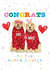 Funny Wedding Card - Mr and Mrs - Congrats - Happy Couple - Dogs In Jumpers created by badgerbee design