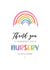 Cute Thank You Card - Rainbow - For Nursery Keyworkers created by Silly Prints
