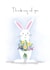 Cute Thinking of You - Bunny Holding Flowers created by Lucy Driver