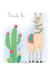Cute Thank You Card - Llama and Cactus - You're Llamazing! created by Lucy Driver