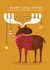 Cute Christmas Card - Hand Illustrated - Merry Christ-Moose created by AbiGoLucky