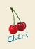 Cute Anniversary Card - Chéri - Cherry created by Poet and Painter