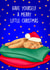 Cute Christmas Card - Sleepy Cat - Merry Little Christmas created by Poppy & Mabel 