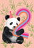 Cute 2nd Birthday Card - Illustrated Panda created by Debbie Daley Illustrations