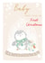 Classic Christmas Card - For Baby - 1st Christmas - Cute Penguin and Present Snowglobe created by SABIVO Design by Sabina