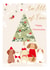 Classic Christmas Card - For All Of You - Dogs Robin with Christmas Tree created by SABIVO Design by Sabina