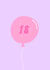 Cute 18th Birthday Card for Her – Pink Balloon & Sparkles – Purple Design created by Shelbys Creatives