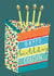 Classic Birthday Card - For Cousin - Colourful Cake Slice created by Louise Tiler