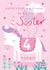 Cute 4th Birthday Card - For Sister - Unicorn created by Juniper and Rose Studio