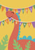 Cute Birthday Card - For Kids - Dinosaur created by Tommy Blue Illustration