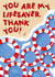 Punny Thank You Card - You Are My Lifesaver created by AmySrvc Illustration