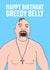 Happy birthday greedy belly. Funny Usyk card created by stu.dio.art
