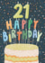 Classic 21th Birthday Card - For Him - Birthday Candles created by Louise Tiler