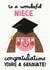 Cute Graduation Card - For Niece - Congratulations You're A Graduate! created by Alice Mole Illustration