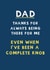 Funny Thank You Card - For Dad -Thanks For Being There For Me created by Giddy Kipper