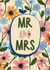 Pretty Wedding Card - Modern Floral - Mr and Mrs created by Giddy Kipper
