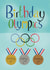 Funny Olympic birthday card - drinking, eating, sleeping created by Designs by Orrinea