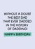 Funny/Cute 'Best Dad' that ever dadded birthday card! created by Puns and Needles