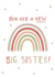 Cute new big sister card to welcome the new baby created by Kind of Simple Designs