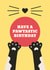 Cute birthday card with cats paws and whispers created by Ella Designs