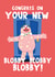 Nostalgic New Home Card - Mr Blobby - Congrats created by Lucy Maggie Designs