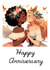 A sweet fairytale happy anniversary card for two women created by Mercyblade