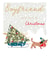 Classic Christmas Card - For Boyfriend - Cute Dog with Christmas Tree and Sleigh created by SABIVO Design by Sabina