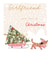 Classic Christmas Card - For Girlfriend - Cute Sausage Dog Christmas Tree Sleigh created by SABIVO Design by Sabina