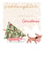 Classic Christmas Card - For Goddaughter - Cute Sausage Dog with Tree on Sleigh created by SABIVO Design by Sabina