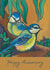 Cute anniversary card for husband or wife - blue bird couple - nature inspired created by Plant Based Paintings
