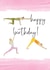 Fun yoga and pilates birthday card created by Heather Trefusis Art