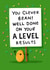 Cute Congratulations Card - A-Level - You Clever Bean! created by Nicola Watson