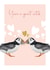 Cute anniversary card - Puffins - You're a great catch created by Heather Trefusis Art